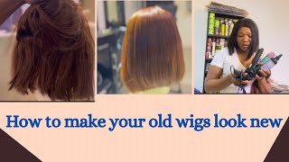 Turn your old wigs to new  bone straight  wig styling  what you need to know [upl. by Shandra]