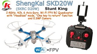 SKRC D20W ShengKai SKD20W 24GHz 4Ch 6 Axis Gyro WiFi FPV Headless and 03MP Camera RTF [upl. by Derdle222]