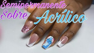 Cómo aplicar semipermanente en uñas acrílicas💅🏾😍 [upl. by Cirtemed]