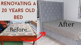 DIY Upholstered bed base under 100 [upl. by Ynaffi]