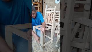 I make large wooden chairs Professional carpentry Mortise and tenon craftsmanship Folk crafts [upl. by Atilahs]