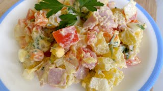 Salade de pommes de terre œufs et jambon recette simple et délicieuse [upl. by Hendrika]