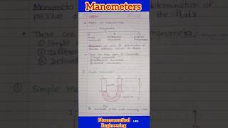 Manometers Notes 📌🤖pharmaceuticalengineering shorts viralshorts bpharmacy 3rdsemester [upl. by Van]