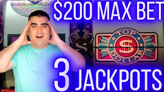 200 MAX BET High Limit Top Dollar JACKPOTS 😱 [upl. by Eudocia41]