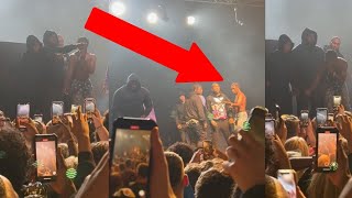 Lil Tjay Gets Brutally Attacked With A Water Bottle On Stage😨😨😨 [upl. by Ramedlab]