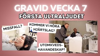 GRAVID VECKA 7 FÖRSTA ULTRALJUDET [upl. by Paddie]