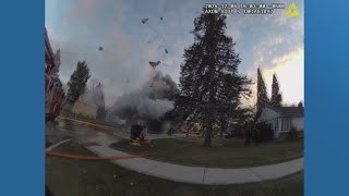 Garbage truck explodes in Chicago suburb [upl. by Malchus]