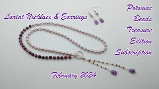 Lariat Necklace amp Earrings  Potomac Beads Treasure Edition Subscription  February 2024 [upl. by Chelsae]