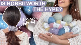 Trying Hobbii yarn for the first time  Crochet Scrunchie Tutorial  Hobbii Yarn Review [upl. by Chinua]