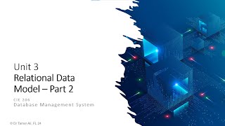 DBMS  Unit 03  Relational Data Model  02 Fall 2024 [upl. by Akoyin]