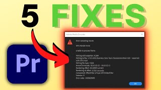 Premiere Pro GPU Render Error 1609629695 5 Solutions [upl. by Lertnom645]