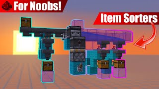 NonStackable amp Stackable Item Sorters Explained  Redstone For Noobs [upl. by Hettie631]