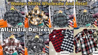 Cheapest Woolen Shirt Wholesale And Retail Delhi Market Garam Shirt Red Black Check Shirt [upl. by Ramin]