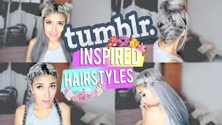 ☽ PEINADOS INSPIRADOS EN TUMBLR ☾  Tumblr Inspired Hairstyles [upl. by Teresa155]