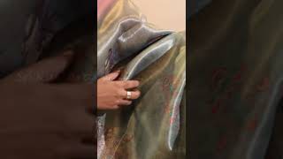 Steel Goldish Grey Saree with Onion Pink Pallu amp Story Print – Festive MustHave [upl. by Ahsats]