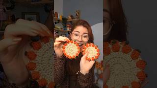 Crochet Coasters Pumpkin Edition 🎃 [upl. by Ideih]