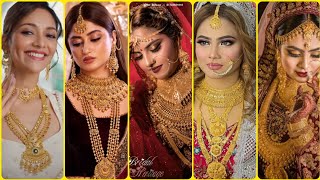 Gold bridal long haar designs  trending necklace 2025 latest gold bridal long haar designs [upl. by Nabatse577]