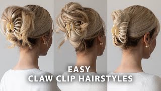 3 Easy Claw Clip Hairstyles ❤️ Best Back to School Hairstyles for Medium to Long Hair [upl. by Evyn]