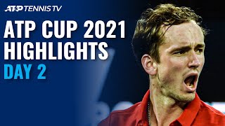 Medvedev Leads Russia Zverev amp Shapovalov Battle  ATP Cup 2021 Highlights Day 2 [upl. by Dag112]