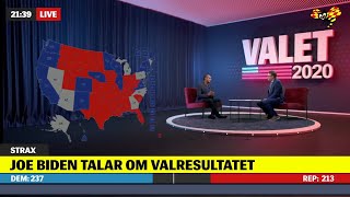 Ronie Berggren USAvalvaka 2020  4  Expressen TV 4 november [upl. by Ahsinor]