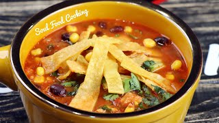 How to make the BEST Tortilla Soup  Chicken Tortilla Soup Recipe [upl. by Nuawad37]