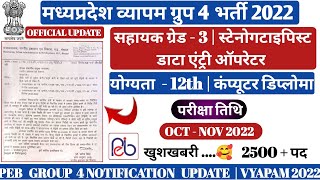 MP GROUP 4 EXAM 2022 UPDATE  VYAPAM GROUP 4 EXAM ELIGIBILITY amp SYLLABUS  समूह 4 सहायक ग्रेड3 भर्ती [upl. by Laryssa647]