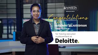 Nandhini Balakrishnan Placed at Deloitte  Student Success Story  Amrita School of Business [upl. by Euginomod98]