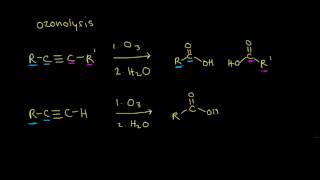 Halogenation and ozonolysis of alkynes  Alkenes and Alkynes  Organic chemistry  Khan Academy [upl. by Hakan]