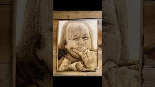 pyrography art pyrographyart woodburningart portrait memories mom lovedone [upl. by Sivia]