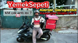 Yemeksepeti ALANLAR GENİŞLETİLDİ İZMİR  KAZANÇLAR DÜŞTÜ MÜ  kurye yemeksepeti motovlog motor [upl. by Ermeena]