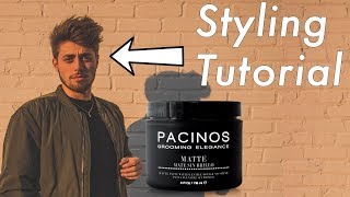 PACINOS MATTE STYLING TUTORIAL  Pacinos Hair Grooming Review [upl. by Oidivo768]