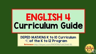 DEPED MATATAG ENGLISH 4 CURRICULUM GUIDE with FREE downloadable files depedmatatag [upl. by Aynod]