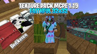 Texture Pack Faithful Cocok Untuk Survival MCPE 119  Texture Mcpe 32x32 100 Work  Minecraft 119 [upl. by Kabab]