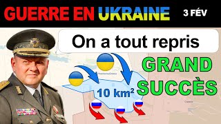 3 février  Les Ukrainiens mènent une contreattaque réussie Gains russes RÉDUITS À ZÉRO [upl. by Notaes191]