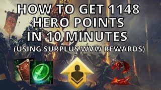 GW2 How to get 1148 HERO POINTS in 10 MINUTES using Surplus WvW Rewardswith Summary Calculations [upl. by Stoecker]