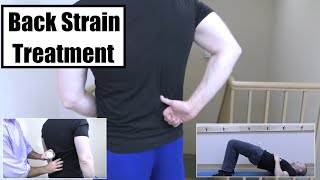 Lower Back Pain Relief  Back Strain Stretches and Exercises [upl. by Eidac]