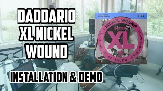 Daddario XL Nickel Wound Electric Guitar Strings  Installation amp Review  JL Guitar Music [upl. by Kallman151]