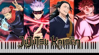 JUJUTSU KAISEN All Openings 14 on Piano FREE MIDI [upl. by Eilrak]