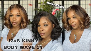 Wigs Show amp Tell Sensationnel Kinky Edge 13x6 HD Lace Wig  Kinky Body Wave 14  HairSoFlyShop [upl. by Ella]