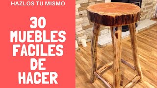 30 MUEBLES FACILES DE HACER EN MADERA [upl. by Lauber]