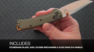 BENCHMADE HUNT MINI TAGGEDOUT OLIVE DRAB KNIFE 15534 [upl. by Dalury978]