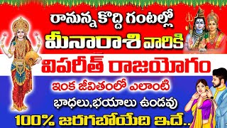 మీన రాశికీ విపరీతరాజయోగం ఏకంగా 10సంవత్సరాల పాటు తిరుగేలేదు Meena Rasi Phalalu 2024 meenarasi [upl. by Yseulte551]