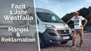 1 Jahr Westfalia Amundsen  Mängel amp Reklamationen  Wohnmobil Langzeittest [upl. by Aleras608]