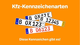 KfzKennzeichenarten  Diese Kennzeichen gibt es I Kennzeichenboxde [upl. by Erek]