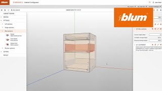 Cabinet Configurator – Planning a base cabinet with LEGRABOX  Blum [upl. by Grayce]