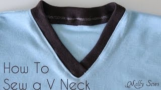 How To Sew a V Neck Tshirt [upl. by Ahsinev]