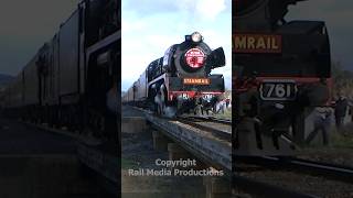 R761 departs Euroa train steamengine railway victoria locomotive australia history steam [upl. by Rissa]