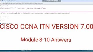 Cisco CCNA Module 810 Answers ITN Version 700  ccna module 810 answers  module 810 answers [upl. by Ronnoc]