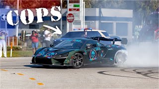 MCLAREN SENNA HITS 218MPH PASSING A COP [upl. by Kacie414]