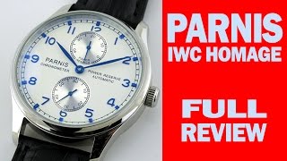 Parnis Homage of IWC Portuguese  FULL REVIEW  I Review Crap [upl. by Ynaffik]